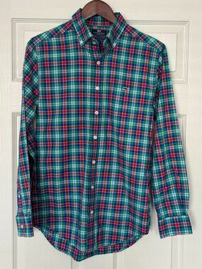 Vineyard Vines Slim Fit Tucker Shirt Mens Small Plaid Button Down Cotton